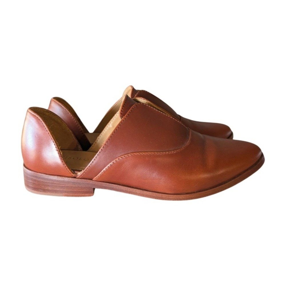 Nisolo Emma d'Orsay Oxford Leather Flats Brandy Brown Womens 8 Pointed Toe - Picture 4 of 9